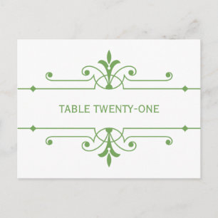 Green v2 Fancy Ornamental Table Number Postcard