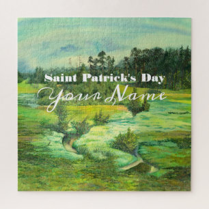 green valley painting Watercolor  Jigsaw Puzzle