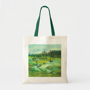 green valley painting Watercolor Tote Bag