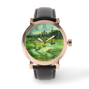 green valley painting Watercolor Watch