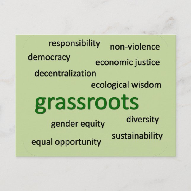 Green values & philosophy 2 postcard (Front)