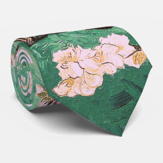 Green Van Gogh Almond Blossoms Tie
