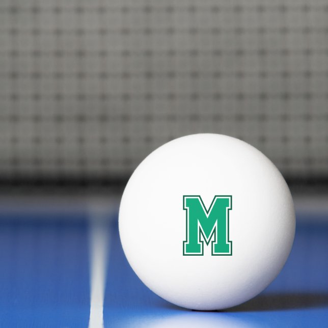 Green Varsity Monogram Ping Pong Ball (Net)