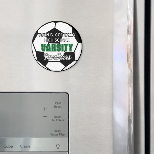 Green Varsity Soccer Custom High School Magnet (In Situ (Fridge))
