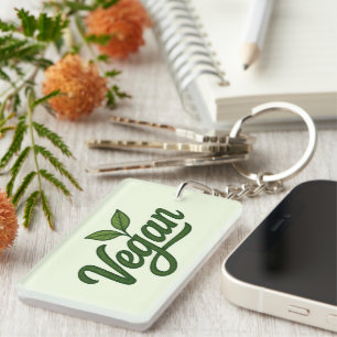 Green Vegan Key Ring