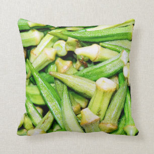 Green vegetables Okras pillow
