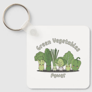 Green Vegetables Power Key Ring