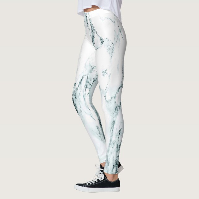 Green Vein Marble Look Leggings (Left)