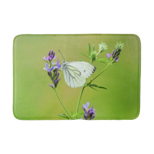 Green Veined White Butterfly Bath Mat