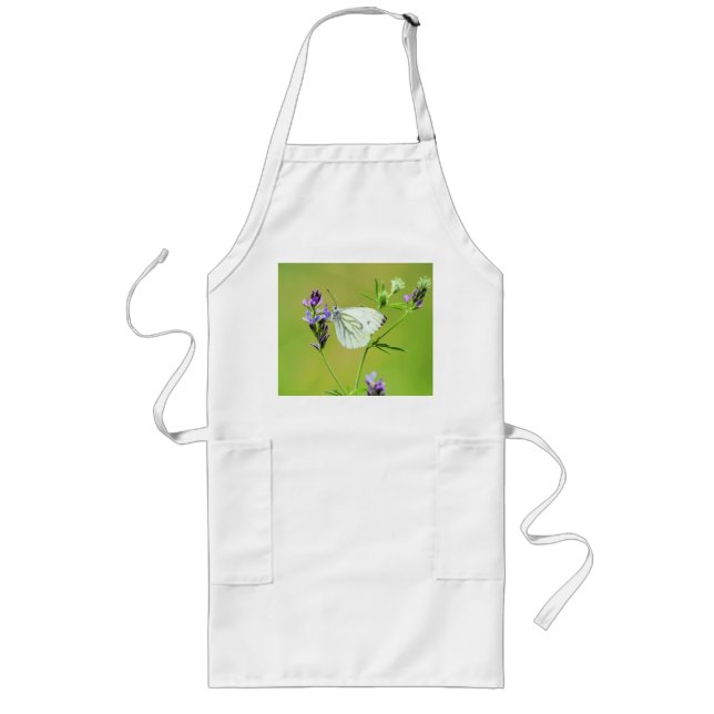 Green Veined White Butterfly Long Apron (Front)