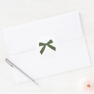 Green Velvet Bow Christmas Envelope Seal