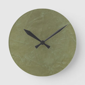 Green Venetian Plaster Round Clock
