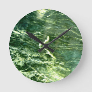 Green Verde Alpi Marble Round Clock