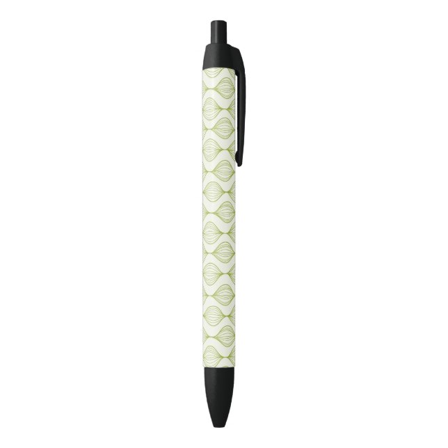 Green vertical ogee pattern background black ink pen (Bottom (Vertical))