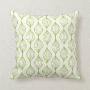 Green vertical ogee pattern background cushion