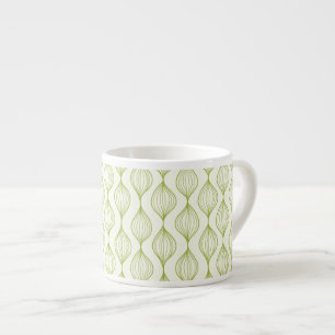 Green vertical ogee pattern background espresso cup