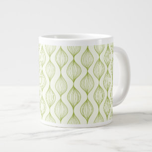 Green vertical ogee pattern background large coffee mug