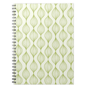 Green vertical ogee pattern background notebook