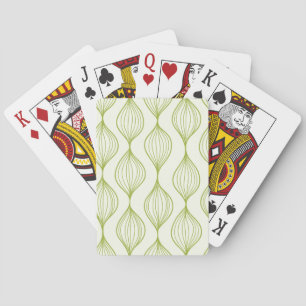 Green vertical ogee pattern background playing cards