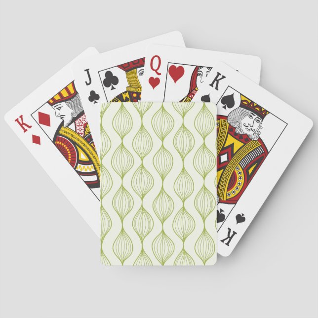 Green vertical ogee pattern background playing cards (Back)