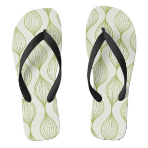 Green vertical ogee pattern background thongs