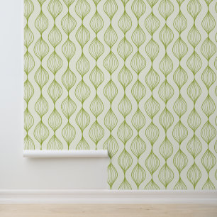 Green vertical ogee pattern background wallpaper