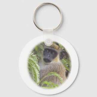 Green Vervet Monkey Key Ring