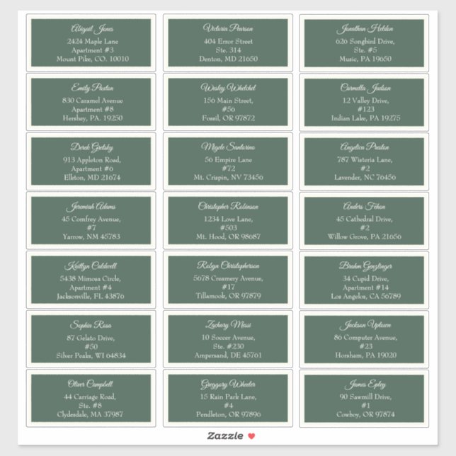 Green Very Merry Christmas Holiday Guest Address (Sheet)