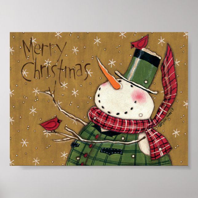 Green Vested Snowman Poster (Front)