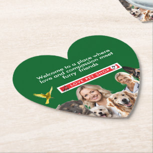 Green Vet HEART Clinic Dogs Pet Shop antistress Paper Coaster