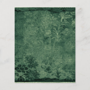 Green Victorian Gothic Damask Scrapbook Paper