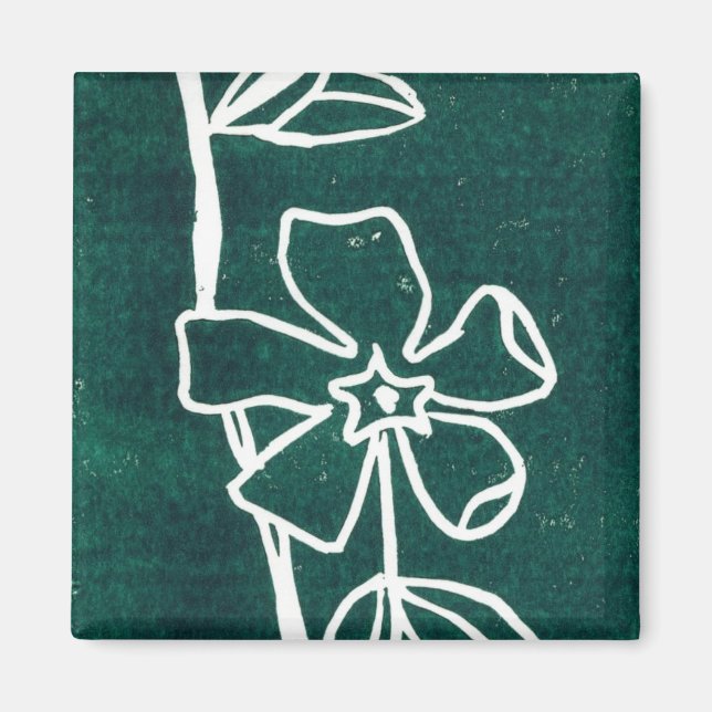 "Green Vinca"  Floral Magnet (Front)