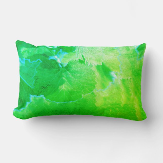 Green Vine Leaves Stylised Pillow Cushion (Front)