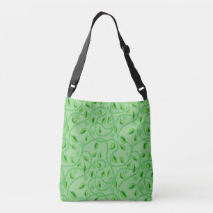 Green vine leaves tendrils crossbody bag