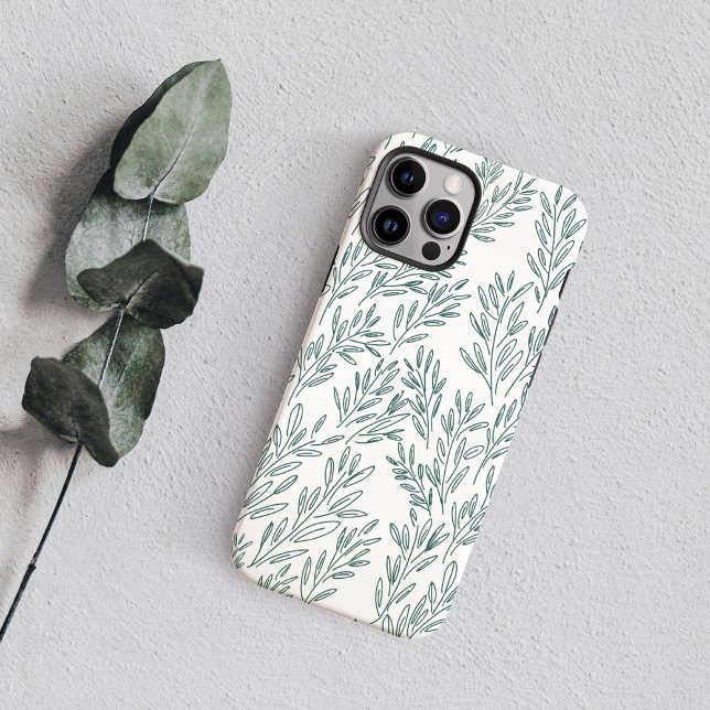 Green Vines (Green Hand-Drawn Ilustrated Vines Case-Mate iPhone Case)