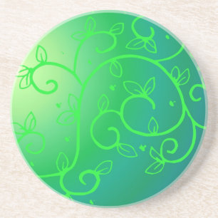 Green Vines Irish Luck Ireland Plant Flowers Art Coaster