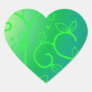 Green Vines Irish Luck Ireland Plant Flowers Art Heart Sticker