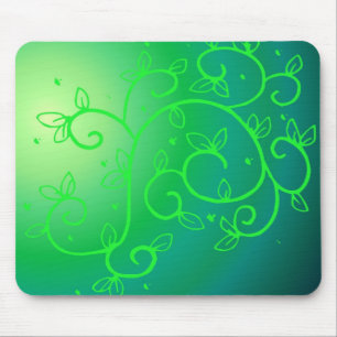 Green Vines Irish Luck Ireland Plant Flowers Art Mouse Pad