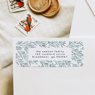 Green Vines Return Address Label
