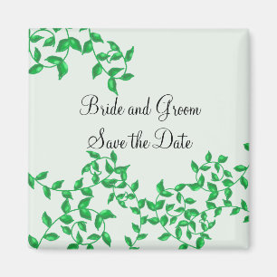 Green Vines Save the Date Magnet