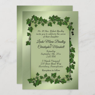 Green Vines Wedding Invitation