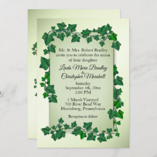 Green Vines Wedding Invitation