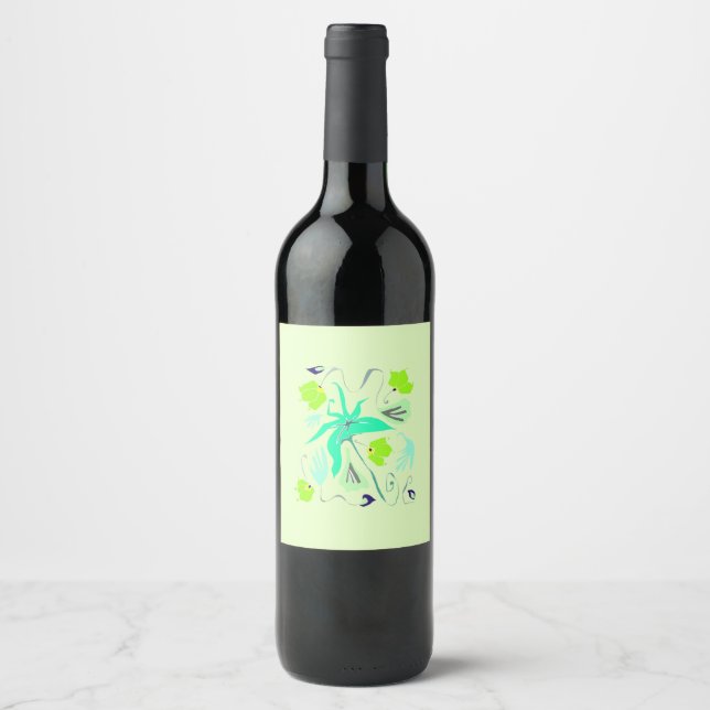 Green vineyard Food and Beverage Label Set (Front)