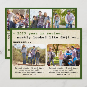 Green Vintage 2022 Year in Review Family Photo Holiday Card
