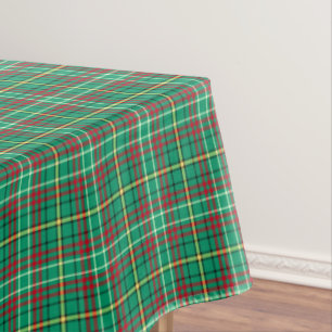 Green Vintage Christmas Plaid Tablecloth