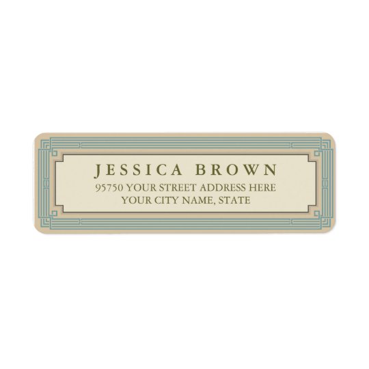 Green vintage frame custom return address label