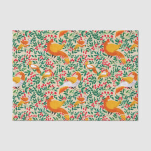 Green Vintage Garden Peacock Birds Tissue Paper