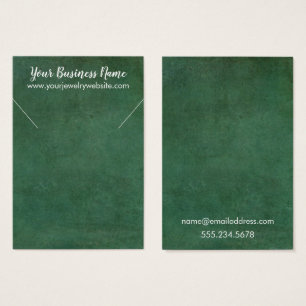 Green Vintage Grunge Necklace Holder Display Card
