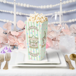 Green Vintage Horse Carousel Baby Shower Favour Box