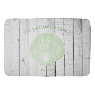 Green Vintage Scallop Shell Bath Mat